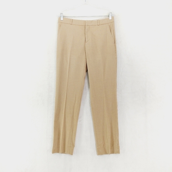 Banana Republic Cream Tan Business Casual Flat Font Trousers P2871 - Picture 1 of 8